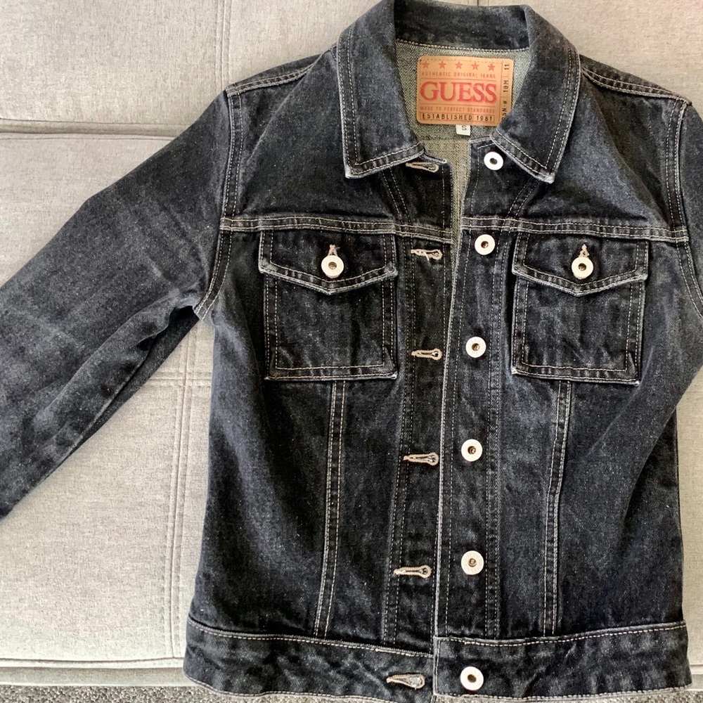 GUESS - Black Wash Denim Jacket - Size SMALL